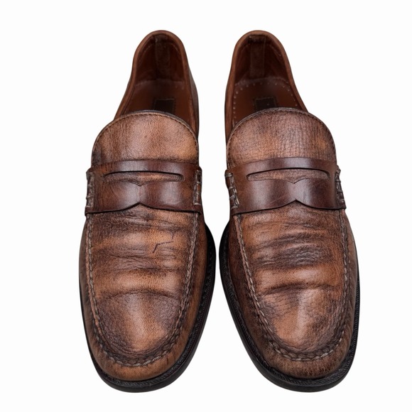 Franco Cuadra Shoes Mens Size 27.5 Brown Leather Loafers Slip‎ On Shoes main image 6